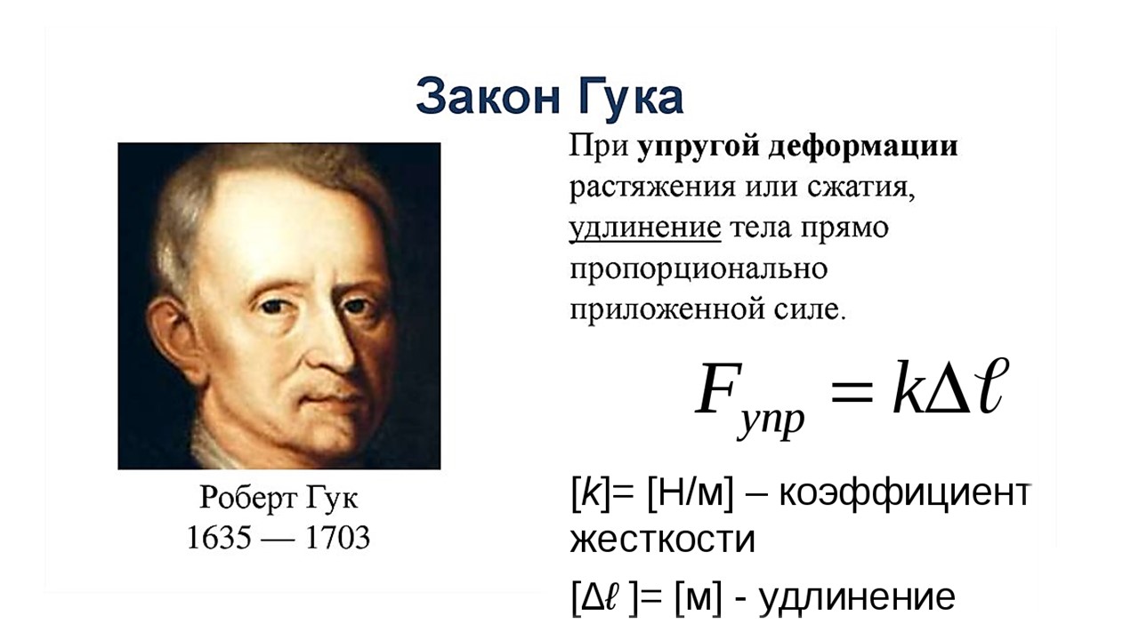 Как читается закон Гука и для каких деформаций он справедлив?