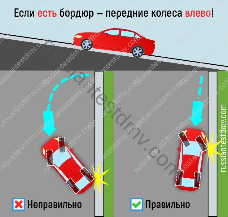 Как использовать стояночный тормоз на холме?