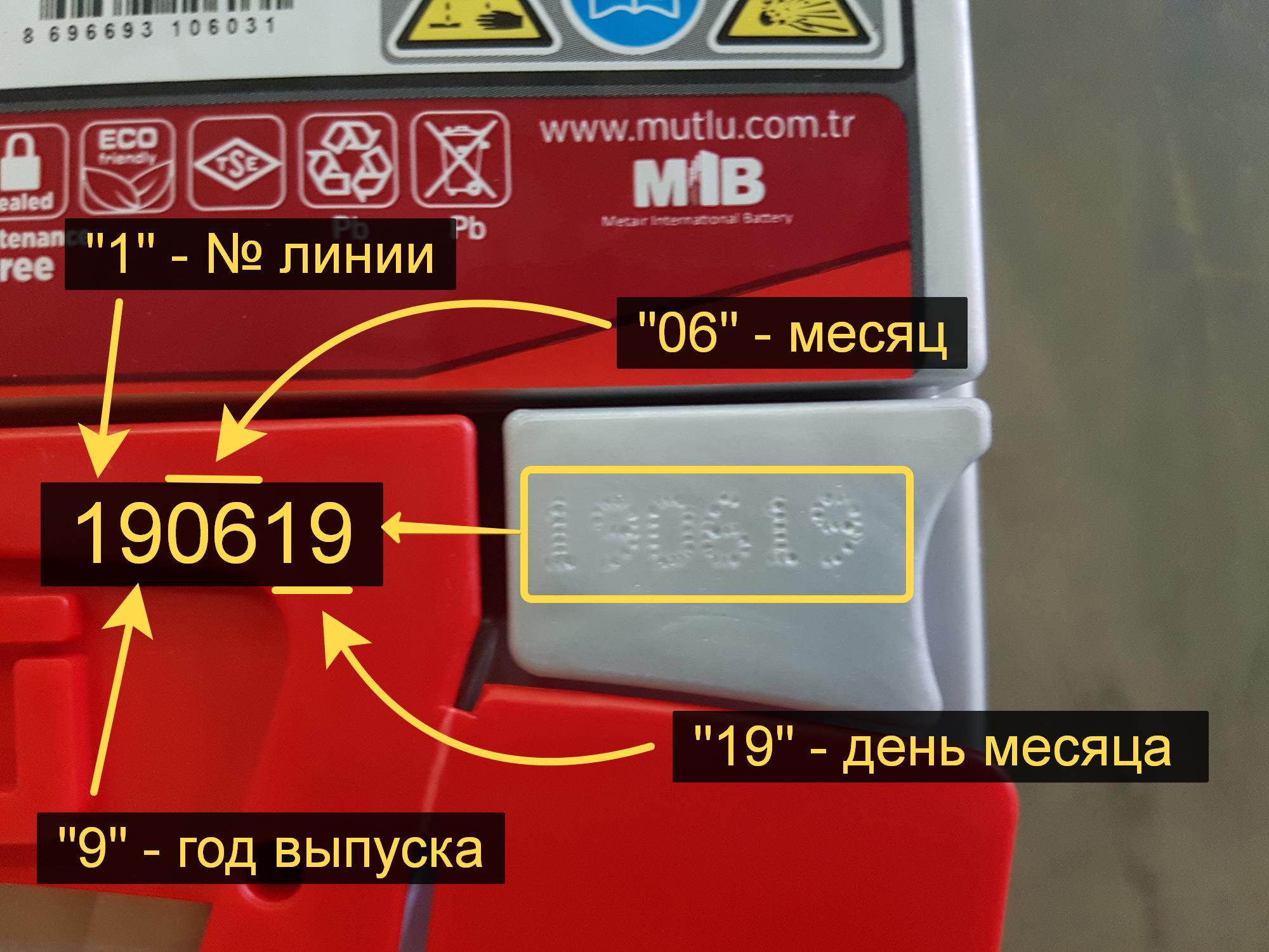 Как узнать дату выпуска АКБ Mutlu?
