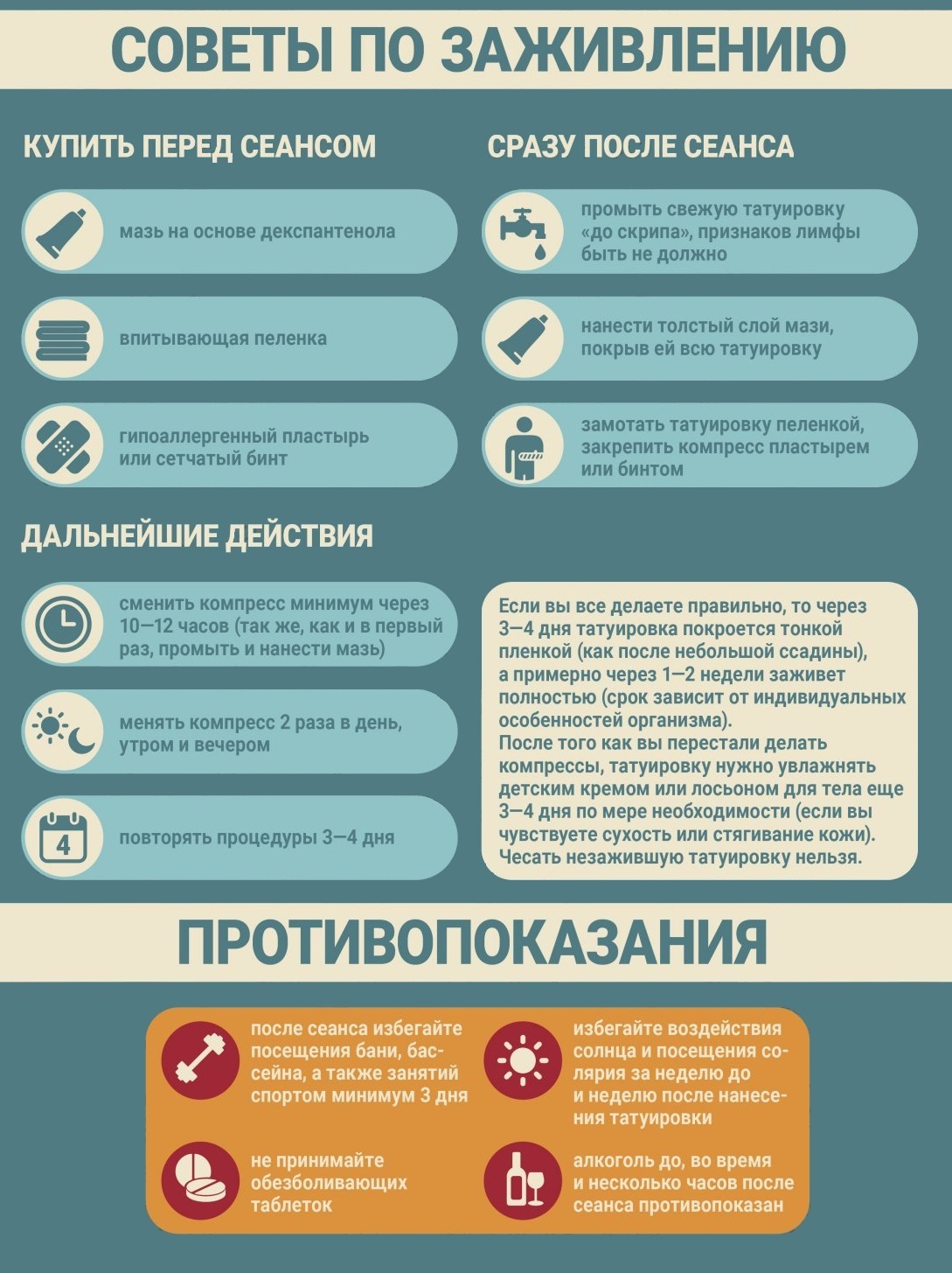 Сколько дней надо мазать мазью тату?